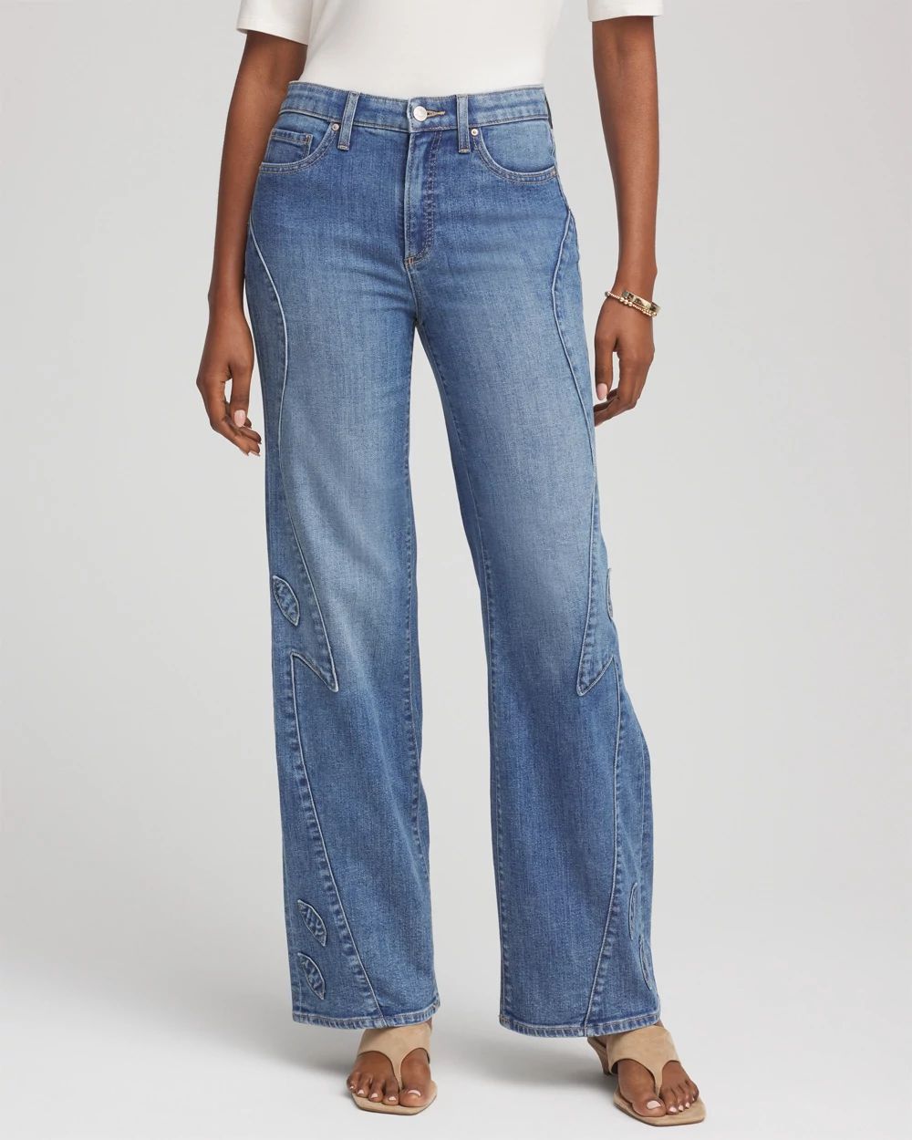 chico Appliqué High-Rise Wide-Leg Jeans | Chico's